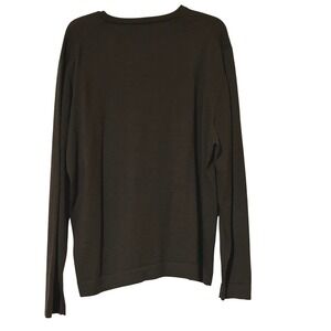 SPORTSCRAFT Men's XL Merino Wool Sweater – Dark Brown, Crew Neck, Soft Knit